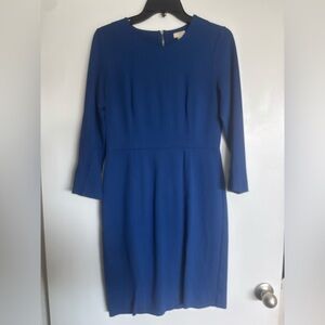 J. Crew Factory Blue Long Sleeve Sheath Dress